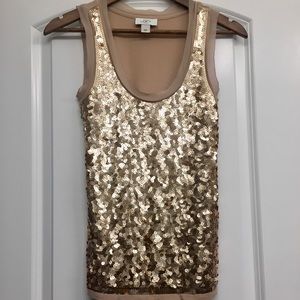 Ann Taylor LOFT sequined tank, XSP